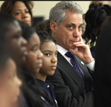 Rahm Emanuel with students